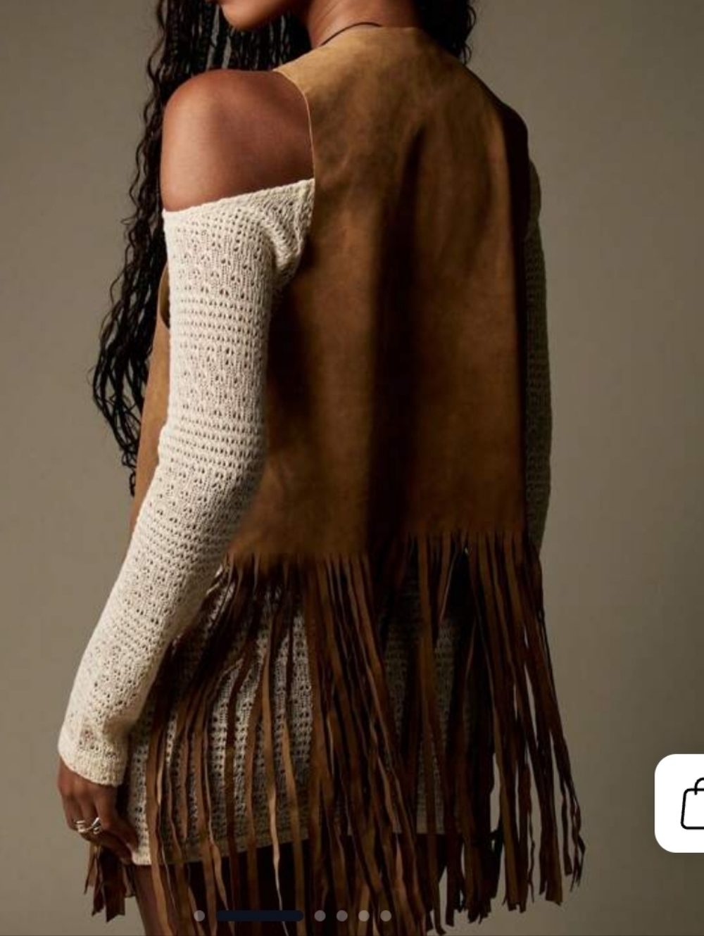 Missguided Brown Faux Suede Fringe Vest - Picture 3 of 8